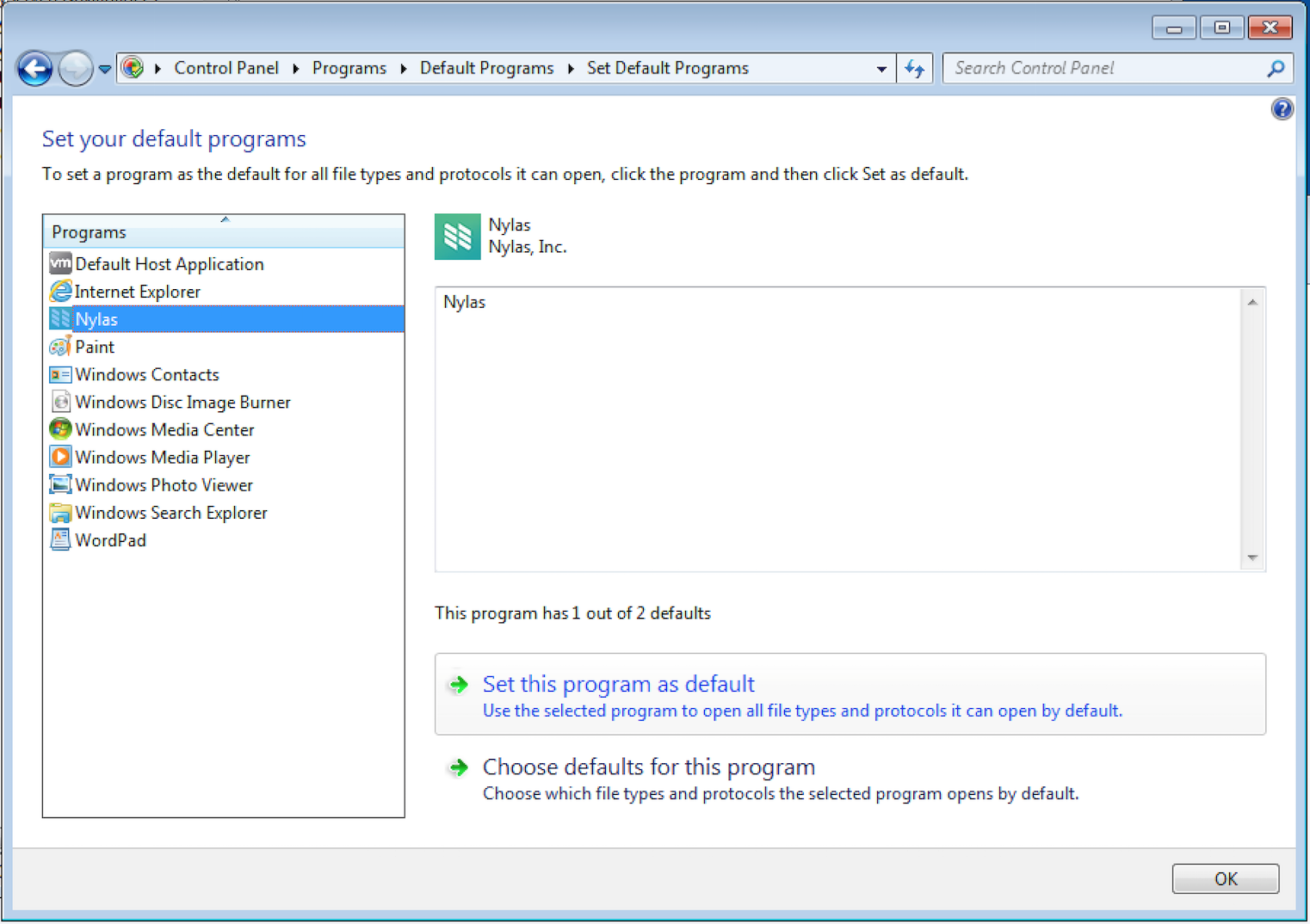 how to set default mail client hotmail windows 7